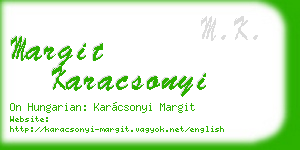 margit karacsonyi business card